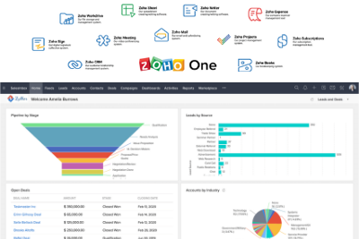 screenshot of a zoho crm page