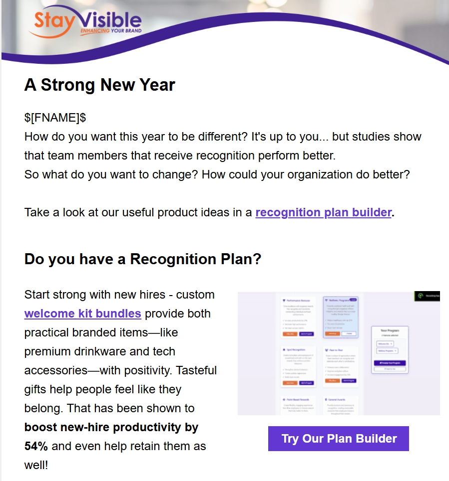 Recognition for a strong year campaign